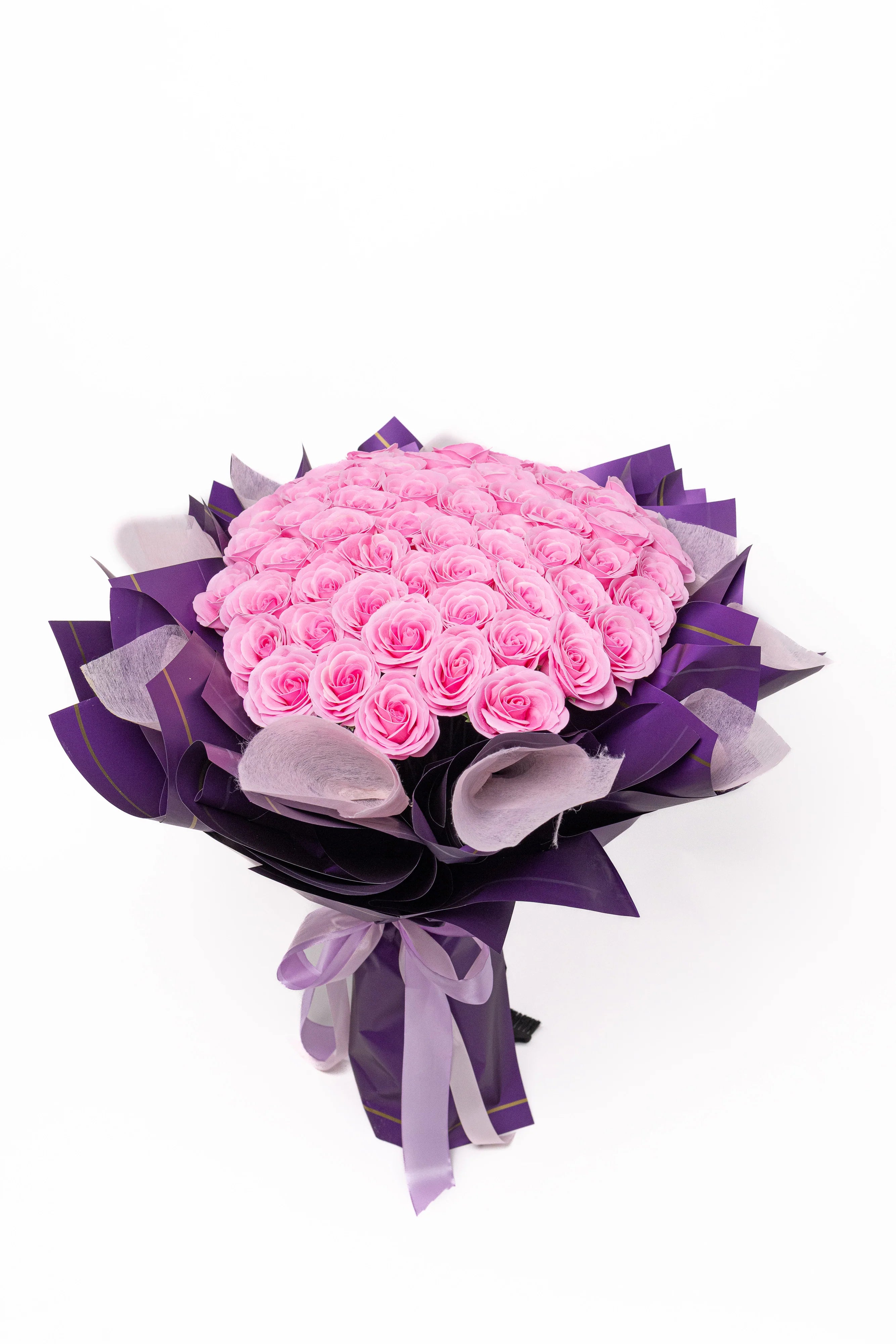 Buchet Gigant cu Trandafiri Roz și Mov