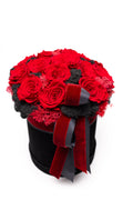 Aranjament 15 Trandafiri Criogenați Roșii, Cutie Catifea